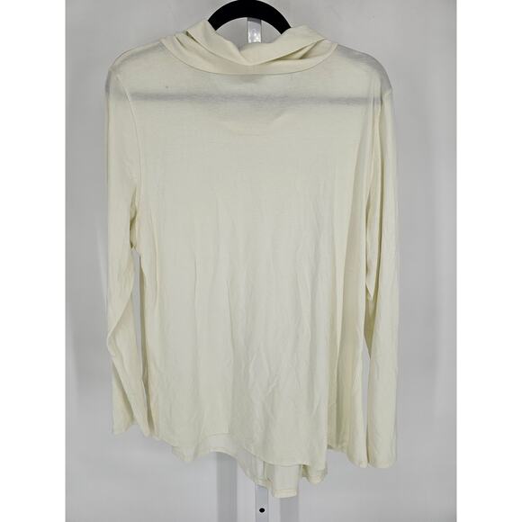 Soft Surroundings Womens Sz XL Long Sleeve Cowl Neck Blouse Cream Color - Picture 4 of 4